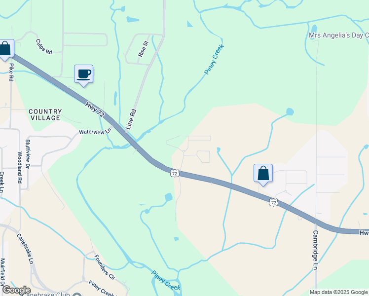 map of restaurants, bars, coffee shops, grocery stores, and more near 23457 U.S. 72 in Athens