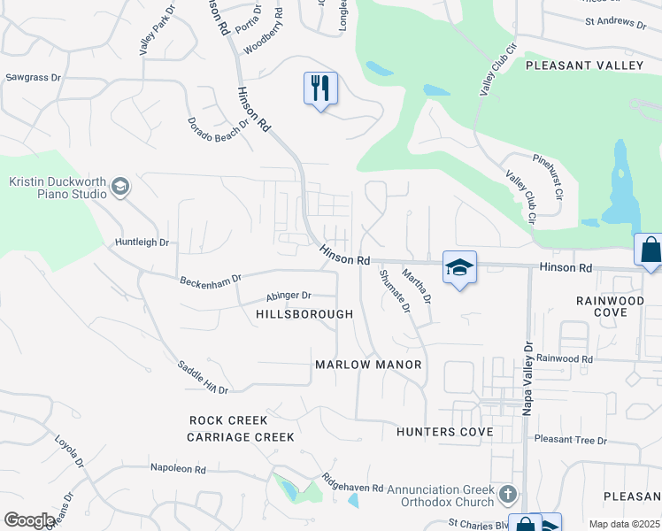 map of restaurants, bars, coffee shops, grocery stores, and more near 2023 Beckenham Drive in Little Rock