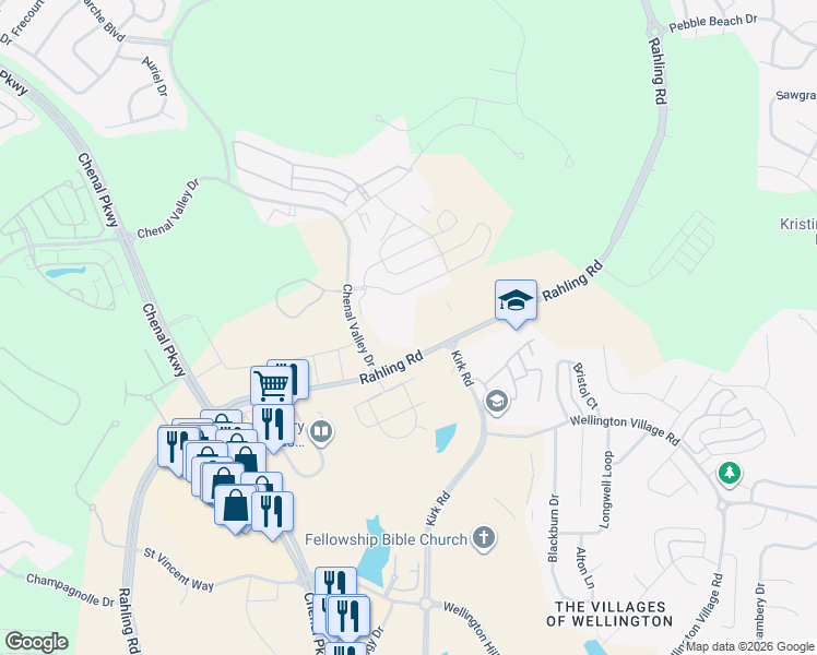 map of restaurants, bars, coffee shops, grocery stores, and more near 16100 Chenal Valley Drive in Little Rock