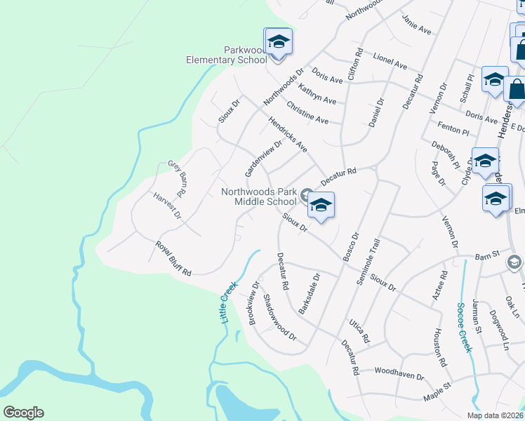 map of restaurants, bars, coffee shops, grocery stores, and more near 710 Gardenview Drive in Jacksonville