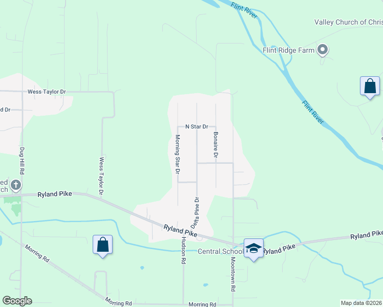 map of restaurants, bars, coffee shops, grocery stores, and more near 142 Delta Pine Dr in Huntsville