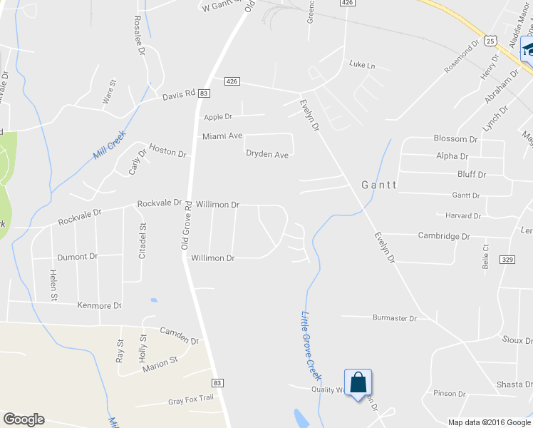 map of restaurants, bars, coffee shops, grocery stores, and more near 300 Willimon Drive in Piedmont