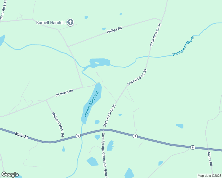 map of restaurants, bars, coffee shops, grocery stores, and more near 122 Hursey Mill Pond Lane in Pageland