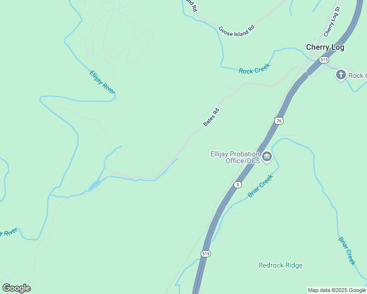 map of restaurants, bars, coffee shops, grocery stores, and more near Bates Road in Ellijay