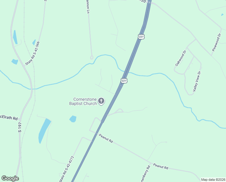 map of restaurants, bars, coffee shops, grocery stores, and more near 202 Creekview Lane in Woodruff