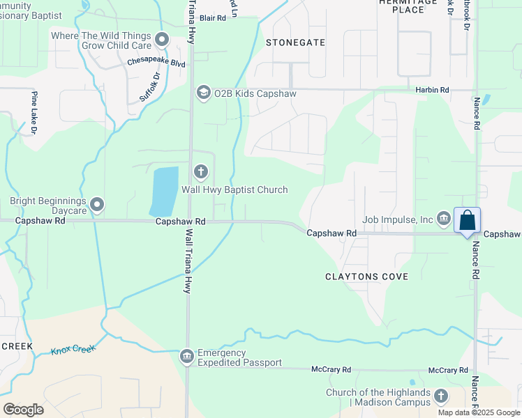 map of restaurants, bars, coffee shops, grocery stores, and more near 861 Capshaw Road in Madison