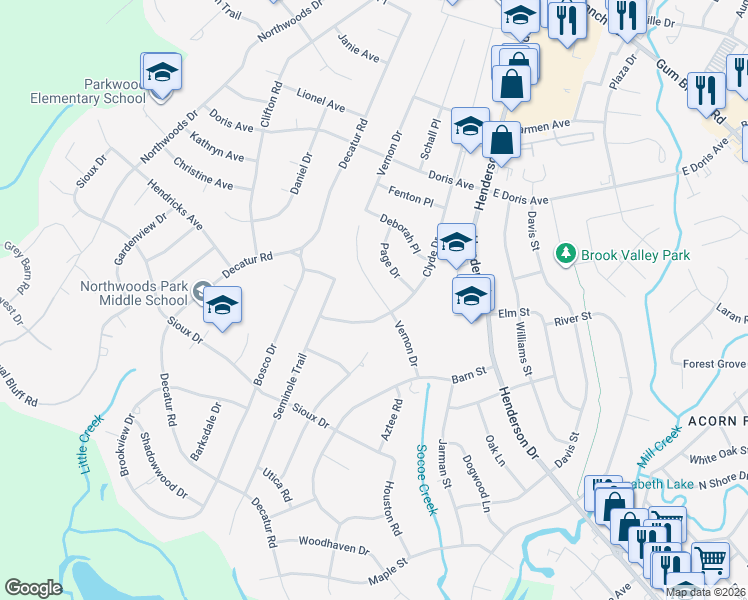 map of restaurants, bars, coffee shops, grocery stores, and more near 705 Vernon Drive in Jacksonville