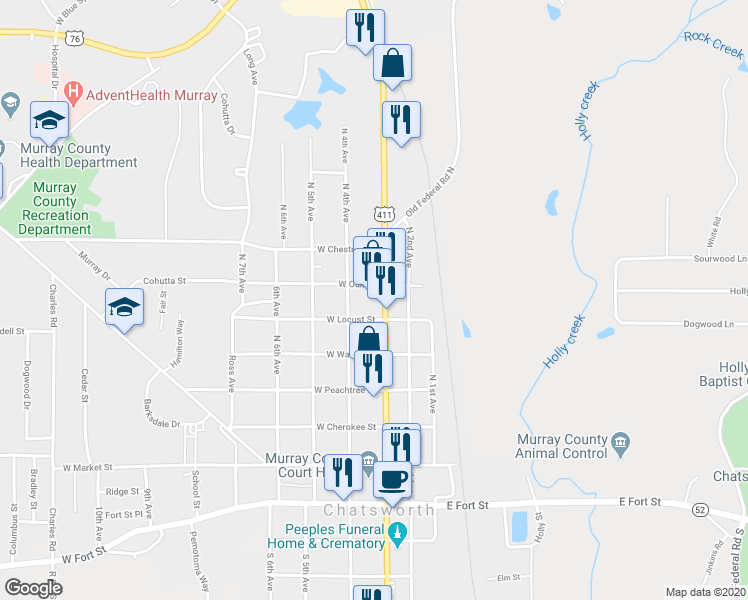 map of restaurants, bars, coffee shops, grocery stores, and more near 625 North 3rd Avenue in Chatsworth