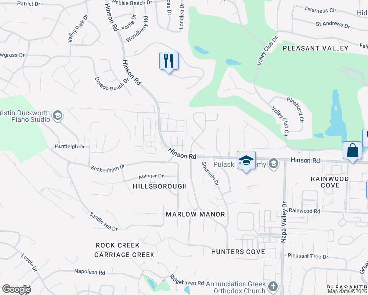 map of restaurants, bars, coffee shops, grocery stores, and more near 2014 Jennifer Drive in Little Rock