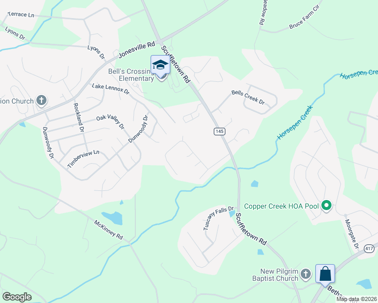 map of restaurants, bars, coffee shops, grocery stores, and more near 2 Asterbrook Court in Simpsonville