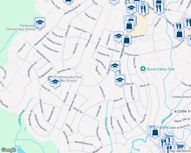 map of restaurants, bars, coffee shops, grocery stores, and more near 708-710 Page Drive in Jacksonville