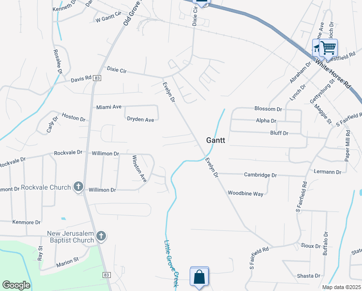 map of restaurants, bars, coffee shops, grocery stores, and more near 11 Wrangler Court in Greenville