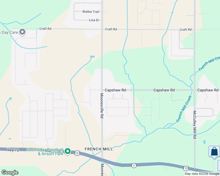 map of restaurants, bars, coffee shops, grocery stores, and more near 25115 Capshaw Road in Athens