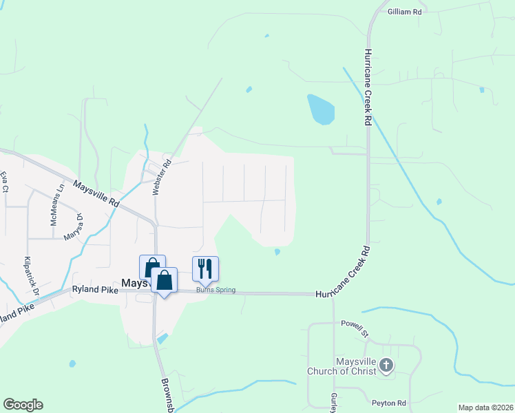 map of restaurants, bars, coffee shops, grocery stores, and more near 113 Shallowhill Road in Huntsville