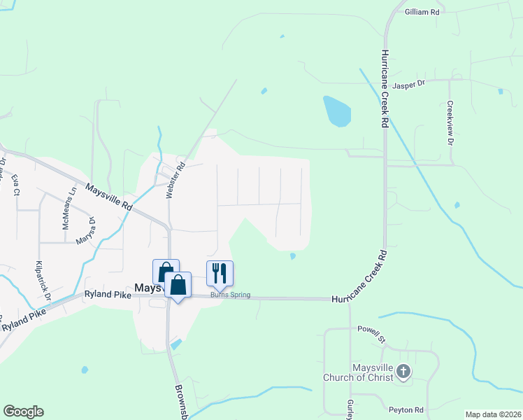 map of restaurants, bars, coffee shops, grocery stores, and more near 113 Shallowhill Road in Huntsville