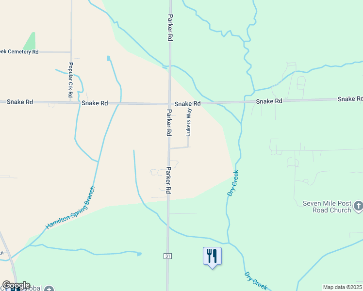 map of restaurants, bars, coffee shops, grocery stores, and more near 12203 Lukers Way in Athens