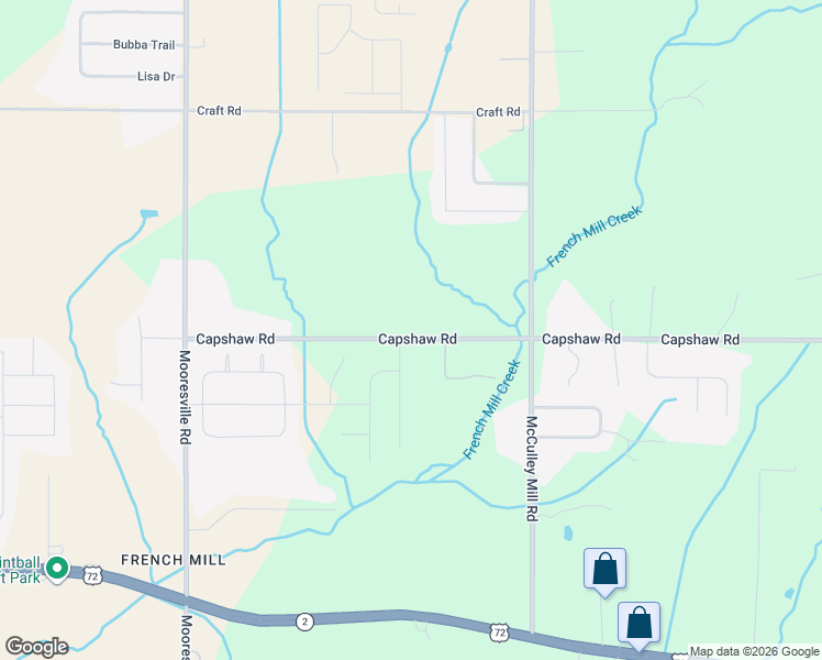 map of restaurants, bars, coffee shops, grocery stores, and more near 25521 Capshaw Road in Athens