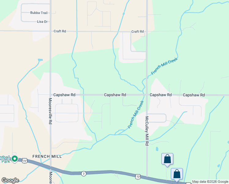 map of restaurants, bars, coffee shops, grocery stores, and more near 25521 Capshaw Road in Athens