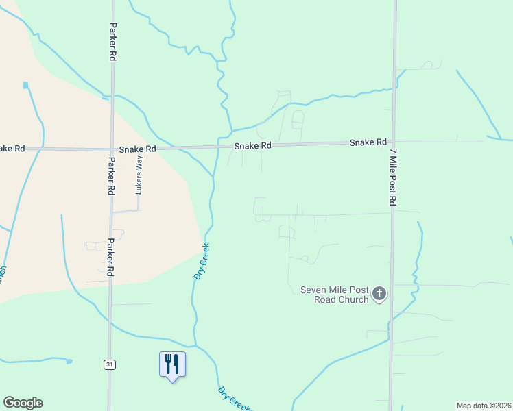 map of restaurants, bars, coffee shops, grocery stores, and more near 12501 Mayfield Road in Athens