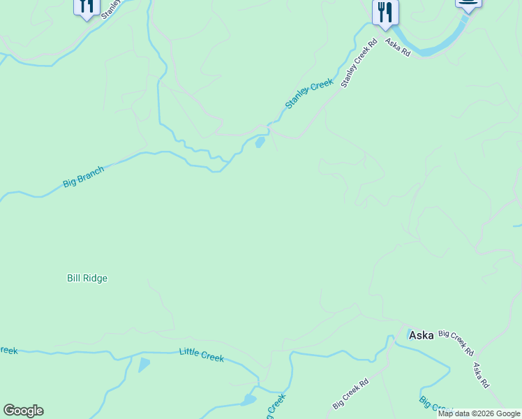 map of restaurants, bars, coffee shops, grocery stores, and more near 242 Marsh Circle in Cherry Log