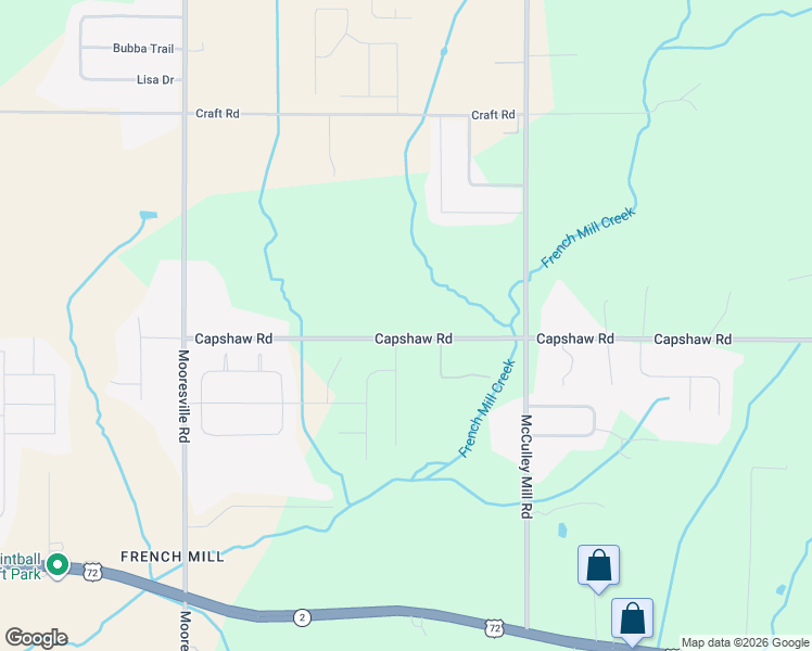 map of restaurants, bars, coffee shops, grocery stores, and more near 25521 Capshaw Road in Athens