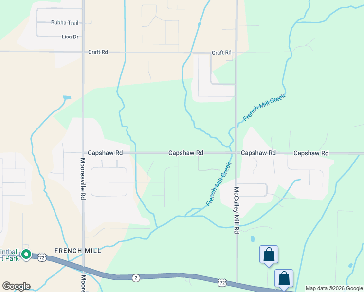 map of restaurants, bars, coffee shops, grocery stores, and more near 25521 Capshaw Road in Athens