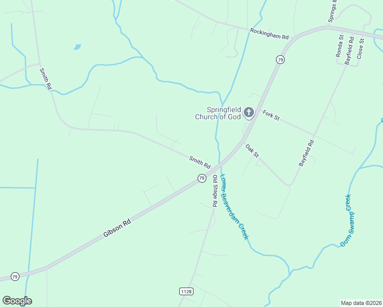 map of restaurants, bars, coffee shops, grocery stores, and more near 15061 Smith Road in Gibson