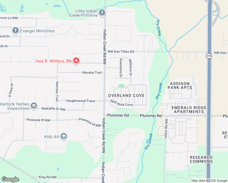 map of restaurants, bars, coffee shops, grocery stores, and more near 915 Northwest Binding Branch in Huntsville