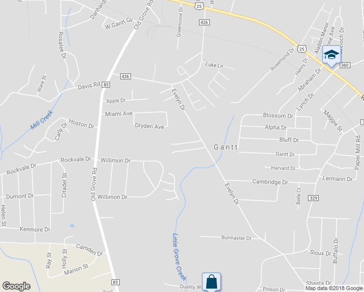 map of restaurants, bars, coffee shops, grocery stores, and more near 11 Wrangler Court in Greenville
