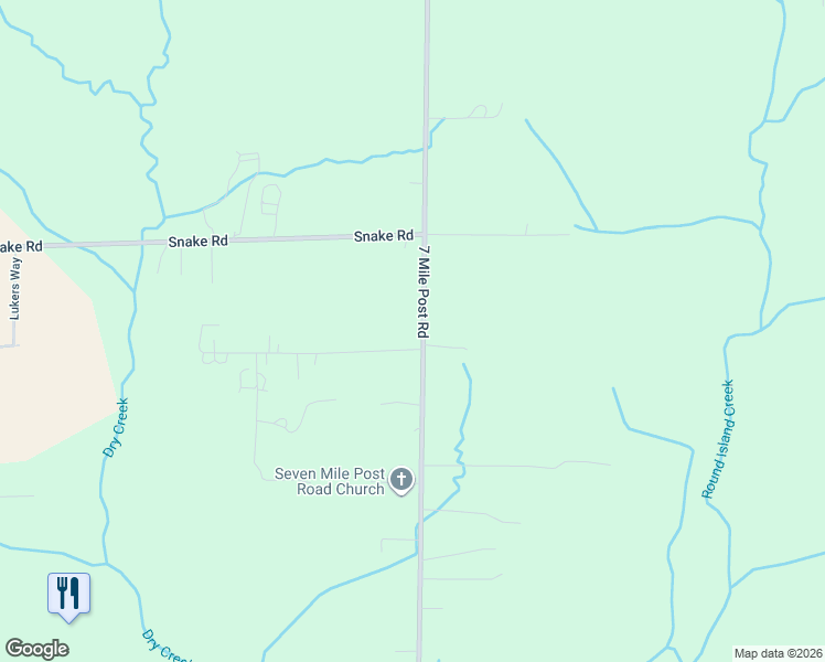 map of restaurants, bars, coffee shops, grocery stores, and more near 14791 7 Mile Post Road in Athens