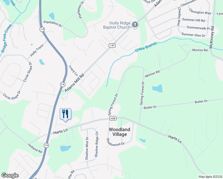 map of restaurants, bars, coffee shops, grocery stores, and more near 344 Spring Forest Drive in Simpsonville