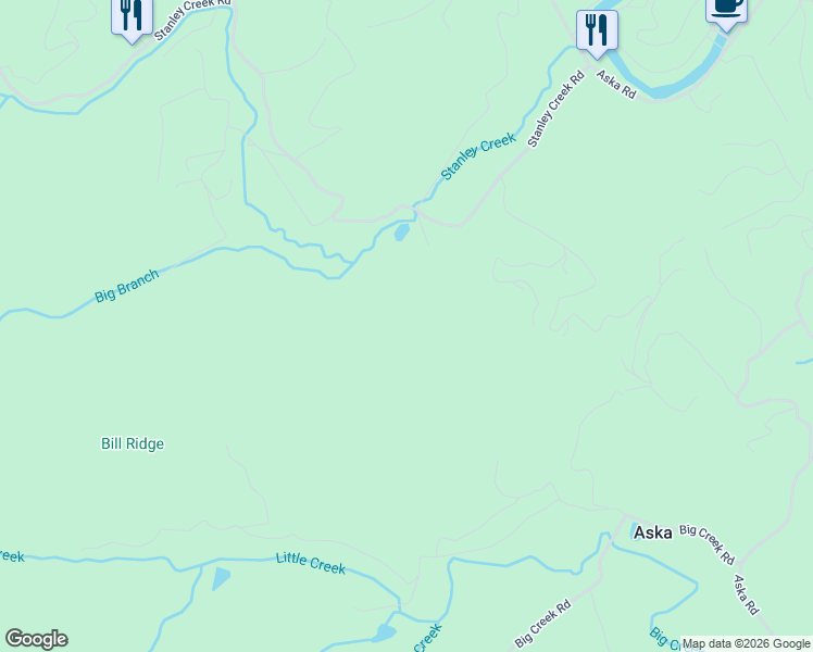 map of restaurants, bars, coffee shops, grocery stores, and more near 242 Marsh Circle in Cherry Log