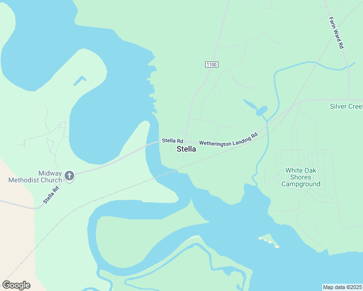 map of restaurants, bars, coffee shops, grocery stores, and more near 144 Wetherington Landing Road in Stella