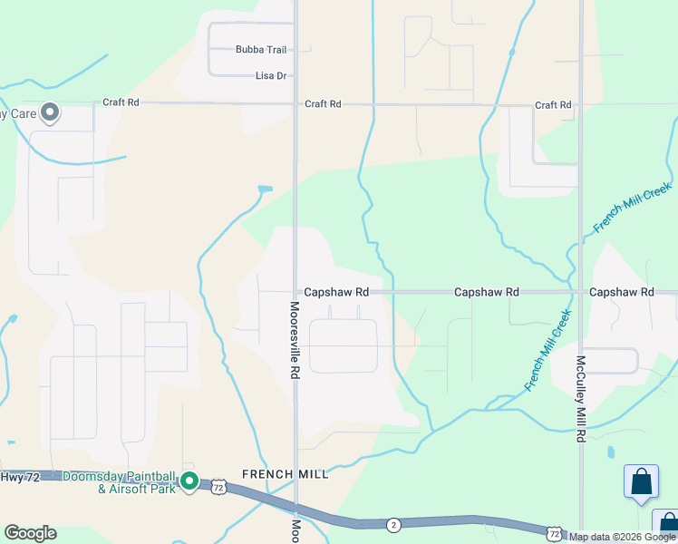 map of restaurants, bars, coffee shops, grocery stores, and more near 25115 Capshaw Road in Athens