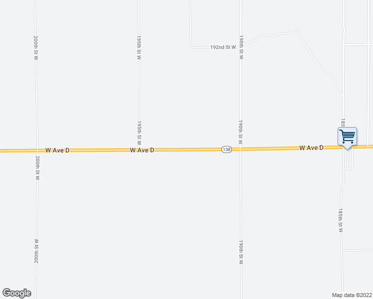 map of restaurants, bars, coffee shops, grocery stores, and more near 19201 West Avenue D in Lancaster