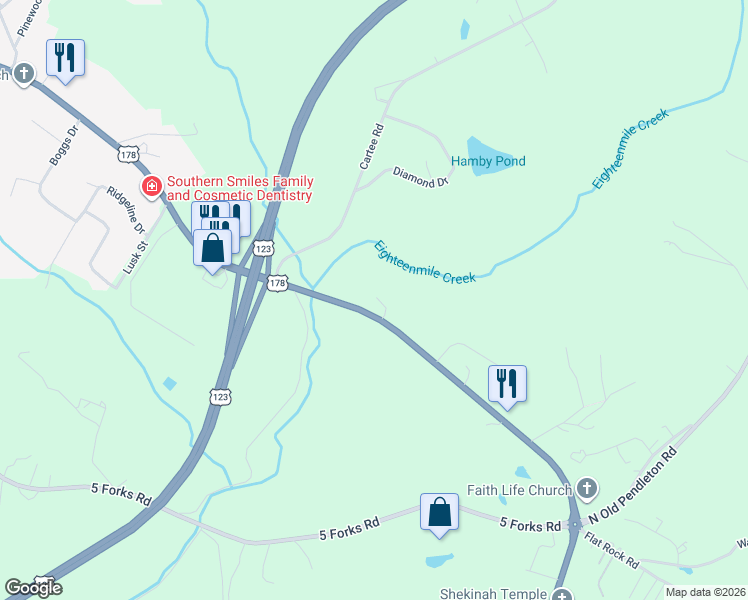 map of restaurants, bars, coffee shops, grocery stores, and more near 7537 Moorefield Memorial Highway in Liberty