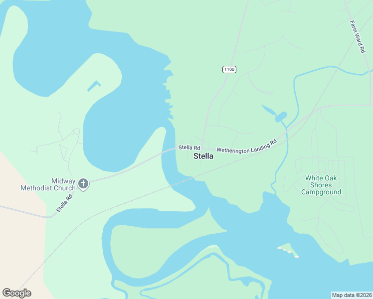 map of restaurants, bars, coffee shops, grocery stores, and more near 110 Wetherington Landing Road in Stella