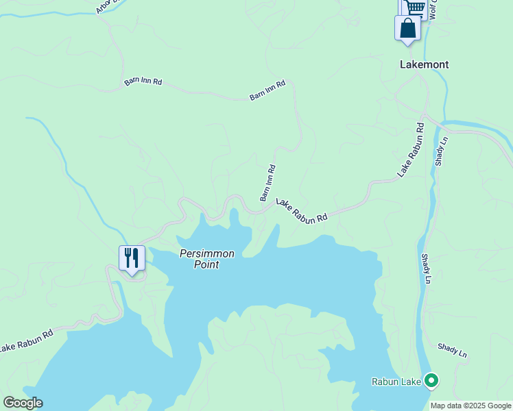 map of restaurants, bars, coffee shops, grocery stores, and more near 31 Barn Inn Road in Lakemont