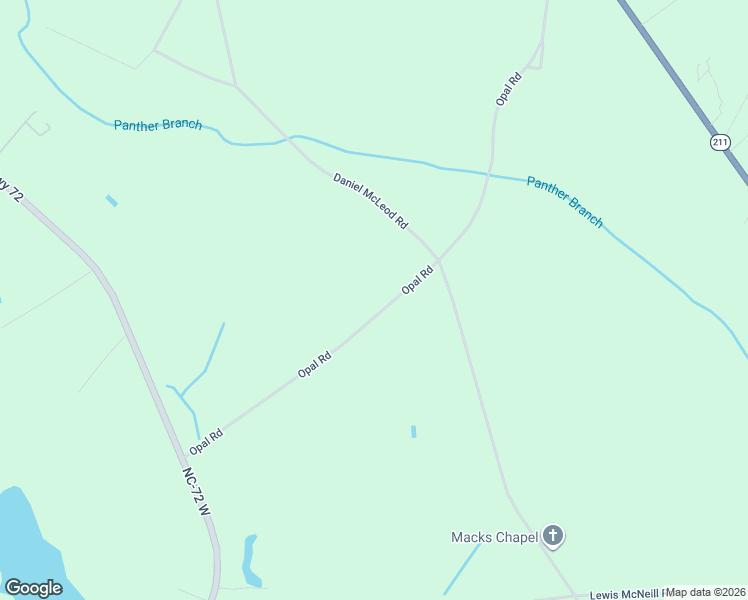 map of restaurants, bars, coffee shops, grocery stores, and more near 605 Opal Road in Red Springs