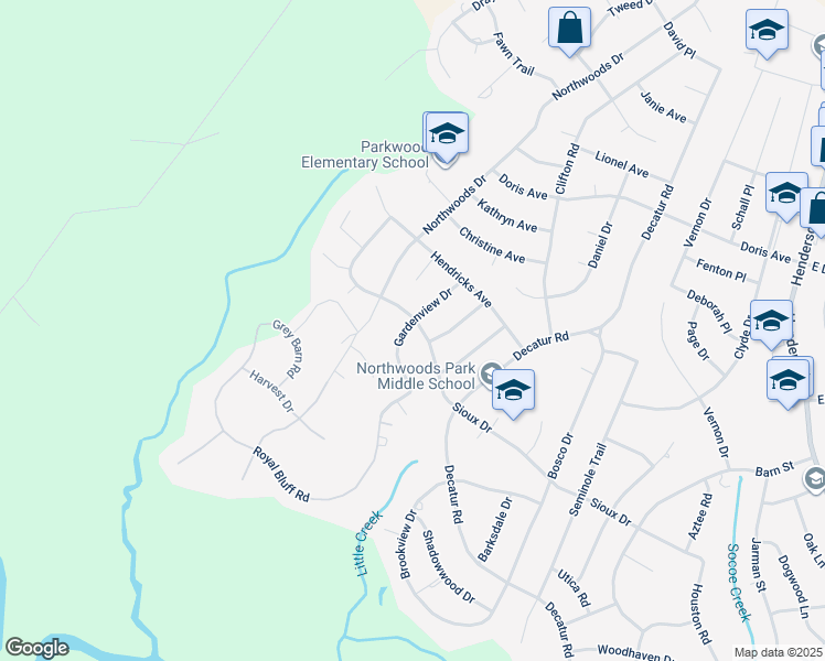 map of restaurants, bars, coffee shops, grocery stores, and more near 1017 Sioux Drive in Jacksonville