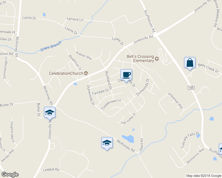 map of restaurants, bars, coffee shops, grocery stores, and more near 299 Rockland Drive in Simpsonville