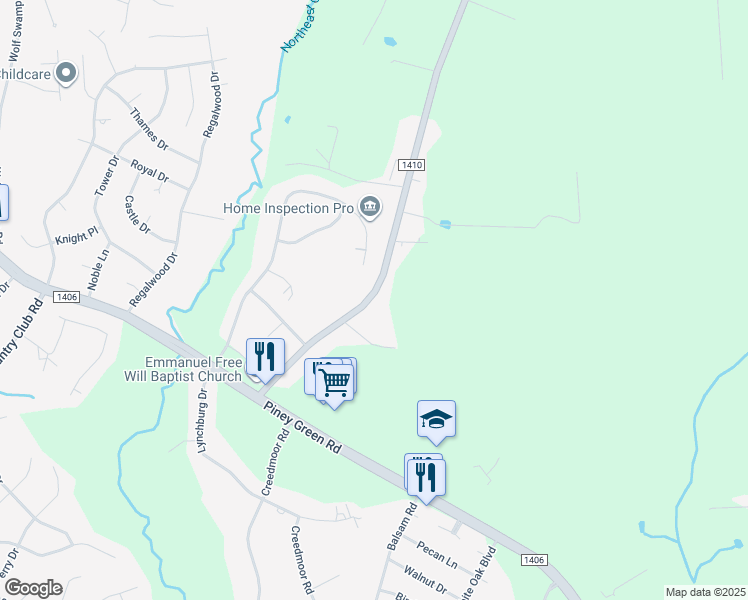 map of restaurants, bars, coffee shops, grocery stores, and more near 1619 Halltown Road in Jacksonville