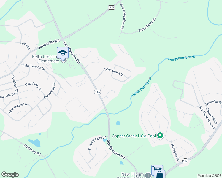 map of restaurants, bars, coffee shops, grocery stores, and more near 217 Bergen Lane in Simpsonville