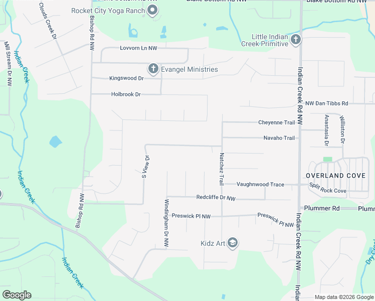 map of restaurants, bars, coffee shops, grocery stores, and more near 146 South View Drive in Huntsville