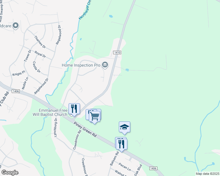 map of restaurants, bars, coffee shops, grocery stores, and more near 1619 Halltown Road in Jacksonville