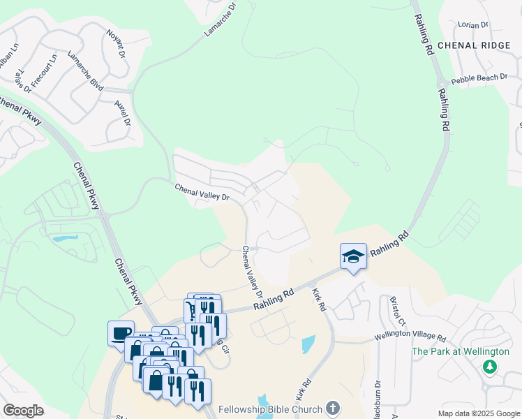 map of restaurants, bars, coffee shops, grocery stores, and more near 1 Chenal Heights Drive in Little Rock