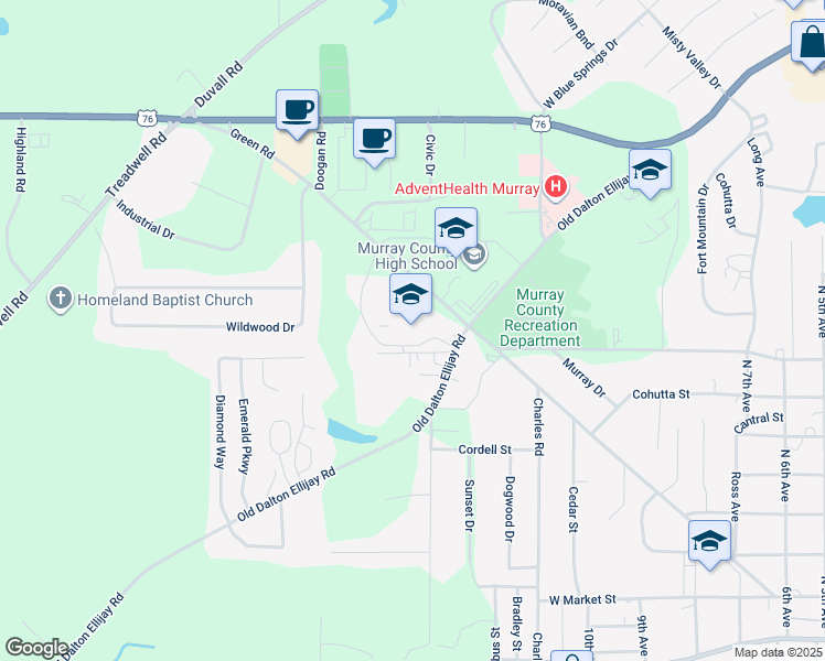 map of restaurants, bars, coffee shops, grocery stores, and more near 1001 Green Road in Chatsworth