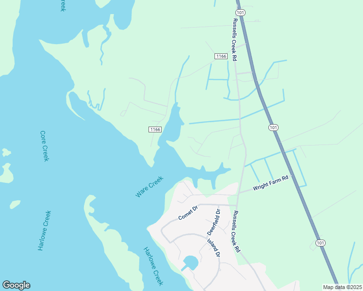map of restaurants, bars, coffee shops, grocery stores, and more near Queen Anne Dr in Beaufort