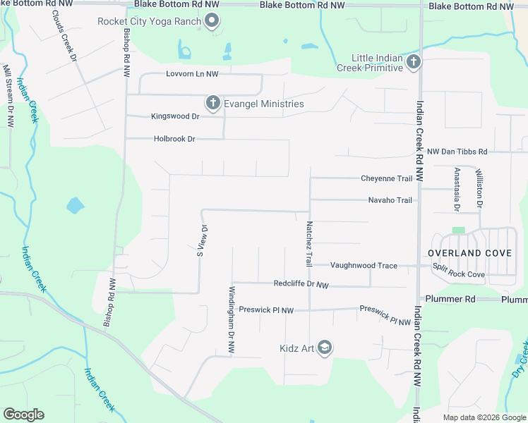 map of restaurants, bars, coffee shops, grocery stores, and more near 146 South View Drive in Huntsville