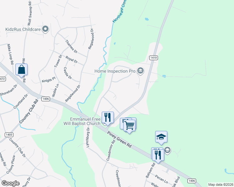 map of restaurants, bars, coffee shops, grocery stores, and more near 1314 Fairbanks Court in Jacksonville
